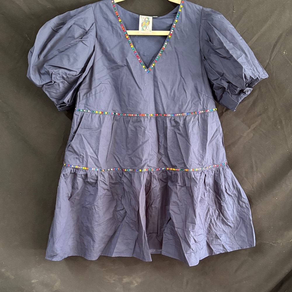 QUEEN OF SPARKLES Purple Top with Colorful Accents